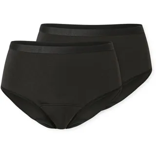 Periodenslip SCHIESSER "Secret Care", Damen, Gr. 38/40, schwarz (434, schwarz), Single Jersey, Obermaterial: 85% Polyamid, 15% Elasthan, unifarben, körpernah, Unterhosen Periodenslip, Zuverlässiger Schutz bis zu 12 Stunden lang - mit Auslaufschutz