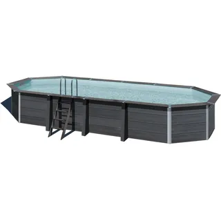 Gre Composite Pool Avantgarde Oval 804 x 386 x 124 cm inkl. Sandfilteranlage und Poolleiter