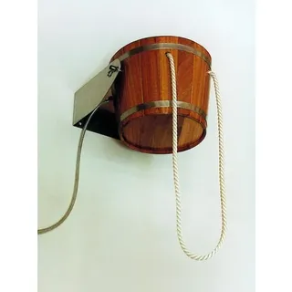Eimer-Schwalldusche aus Kambala-Holz für Innenräume 29 Liter
