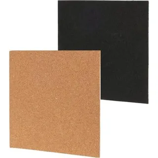 Kreidetafel Pinnwand Set 2in1 - Memoboard braun 22x22 cm Kork Kunststoff