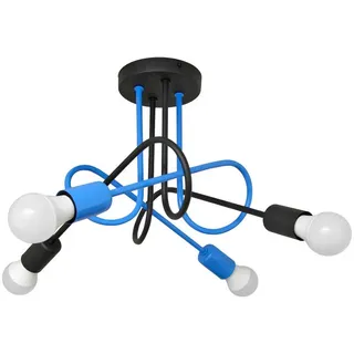 Kinderdeckenleuchte , Blau, Schwarz , Metall , 47x30x47 cm , Made in EU, Made in Europe, Handmade in Europe, Europäischer Sicherheitsstandard, Schutzklasse I (Erdungsanschluss), Ce , Lampen & Leuchten, Innenbeleuchtung, Kinderzimmerlampen, Kinderdeckenleuchten