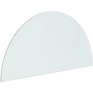 vidaXL Kaminofen Glasplatte Kaminplatte Kaminglas Ofenglas Bodenplatte Funkenschutzplatte Glasbodenplatte Kaminbodenplatte Halbrund 1000x500mm