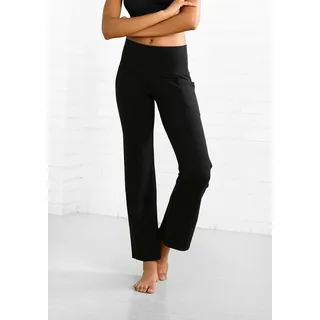 Jazzpants LASCANA ACTIVE, Damen, Gr. 44/46, N-Gr, schwarz, Obermaterial: 95% Baumwolle, 5% Elasthan, unifarben, Basic, körpernah lang, Hosen Jazzpants, mit Handytasche, Loungewear, Topseller