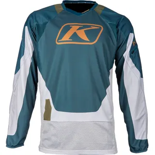 Klim Dakar, Trikot - Hellgrau/Petrol / S