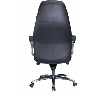 AMSTYLE Designer Bürostuhl Echtleder Schwarz