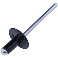 AERZETIX - C57089 - Set mit 50 Standard-Blindnieten Ø4x8 mm mit flachem flansch 12 mm breit - aus stahl/aluminium - pop-niet - farbe schwarz RAL 9005