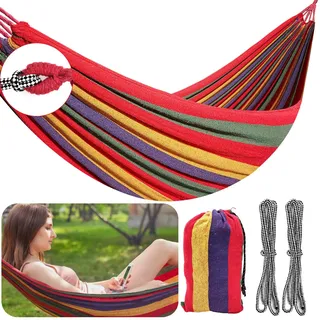FORYNXHWIN Hängematte,190 x 100cm Einzelhängematte, hängematte Kinder, Outdoor Hängematten Stabhängematte, für Reisen, Gärten und Strände