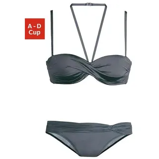 LASCANA Bügel-Bandeau-Bikini Damen Grau 32 Cup A