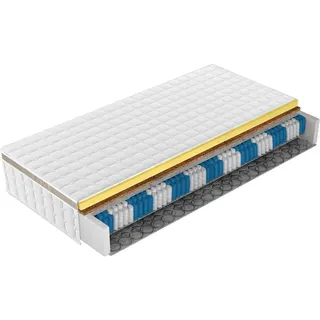 Boxspringmatratze , Weiß , Textil , H5 , 7-Zonen , Höhe ca. 27 cm , 160x200 cm , Härtegradauswahl, Bezug abnehmbar/waschbar, optimale Belüftung, mit Gummiband , Schlafzimmer, Matratzen