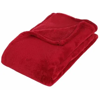 Fleecedecke 125/150 cm , Rot , Textil , Rechteckig , 125x150 cm , Heimtextilien, Wohntextilien, Decken, Fleecedecken