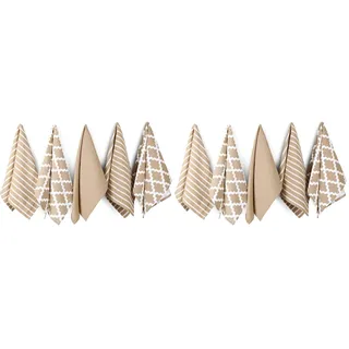 Penguin Home Premium-Geschirrtuch aus 100% Reiner Baumwolle für die Küche, Set mit 5 Küchentüchern, weiche und langlebige Küchentücher, Handtuch-Set, maschinenwaschbar, 65 x 45 cm, Farbe – Beige