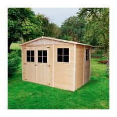 Timbela Gartenhaus Holz M334+M334G 6,03 m2 mit Fenstern und Boden