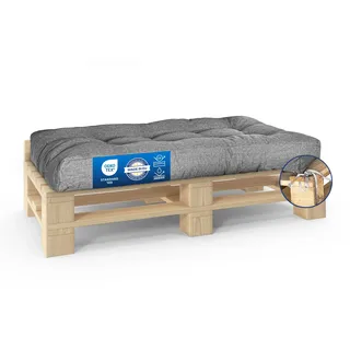 MKS Palettenkissen 120 x 80 | Outdoor-Palettenkissen mit Spanngurten passend zur Palette | Balkon-Sofa-Wasserdicht | Balkon-Palettenmöbel | Europaletten-Sitzkissen | Outdoor- Bankauflage