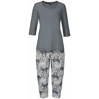 Buffalo Damen Capri-Pyjama anthrazit, anthrazit-gemustert