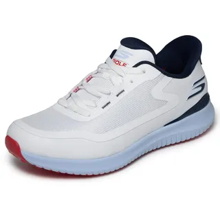 SKECHERS Damen Slip-Ins: Go Golf FlightTurnschuhes for Women - Breathable Mesh, Spikeless Traction Slip-InTurnschuhe, White/Navy/Red, 37 EU