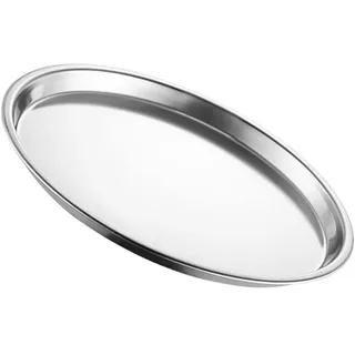 Cabilock Obstteller Edelstahl Teller Speiseteller Salatteller Dessertteller Snackteller Obstteller Servierplatte Steakteller Servierteller Geschirr für Zuhause Küche Restaurant 18cm Sushi Teller