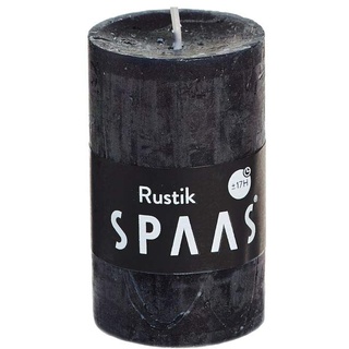 Spaas 12 Rustikale Stumpenkerzen ohne Duft, Paraffinwachs schwarz, D 48 mm x H 80 mm