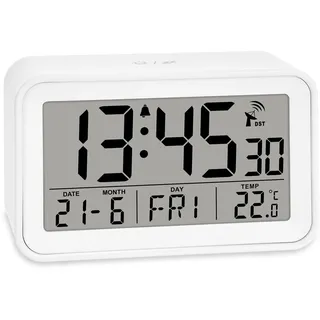ADE Digitaler Funkwecker mit Licht weiß