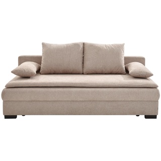 Venda Schlafsofa , Beige , Textil , Uni , Füllung: Schaumstoff , 207x74-94x90 cm , Stoffauswahl, Schlafen auf Sitzhöhe, Rücken echt , Wohnzimmer, Sofas & Couches, Schlafsofas, Sonstige Schlafsofas