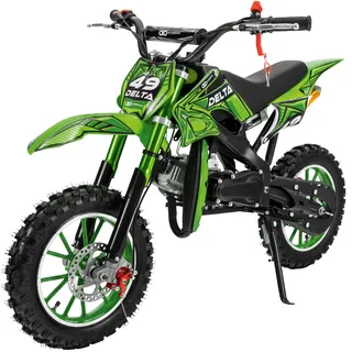 Actionbikes Motors Crossbike Delta 49 cc (Grün) | 2-Takt 49ccm Motor bis 40 km/h | Motorrad | Pocket Bike | Dirt Bike | Motocross | Pocketbike | Motorsport | Dirtbike