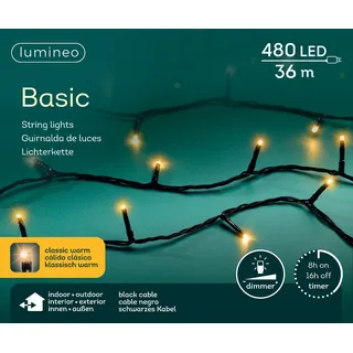36m LED-Weihnachtsbaumbeleuchtung - Gold - 480 Lichter - Dimmbar - Schwarz