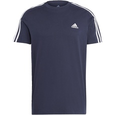 adidas Men Essentials Single Jersey 3-Streifen Kurzarm-T-Shirt, XL Kurz