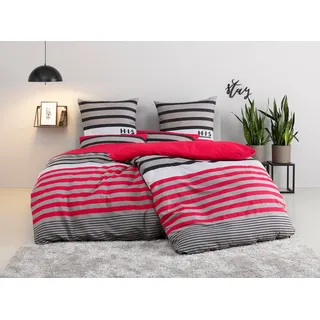 OTTO home Majoran gestreift Rot 200 x 220 cm + 2 x 80 x 80 cm