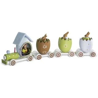 My Home Osterzug Osterdeko Osterdekoration Hasenzug Ostergeschenk, Eierwagon, Ostereier und Hasen, Eisebahn, ca. 29x8 cm