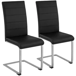 Tectake Schwingstühle Kunstleder 2er Setschwarz