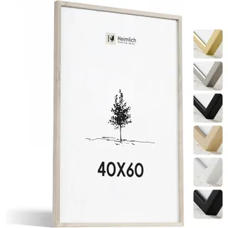 Heimlich® – Bilderrahmen – 40x60 cm, Eichenholz – Mittelgroßer DIY-Collage-Rahmen mit Folienabdeckung – Nur zur Wandmontage