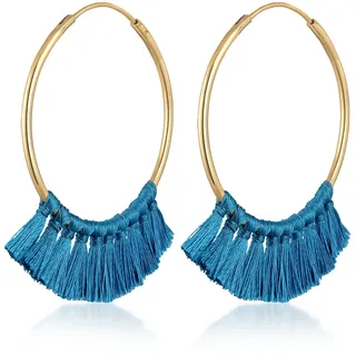 Elli Creolen ELLI blau 925 Silber vergoldet Gr. 55