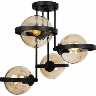 Moderne Hängelampe Mit Honigglasring - Schwarz, Gold, Silber, Gelb