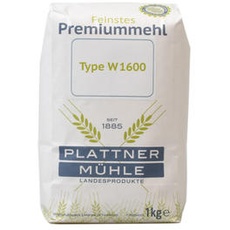 Weizenmehl Type 1600 Weizenbrotmehl 1000g - beliebt in Brotteigen - Vollwertküche für Spätzle - Vollkornspezialitäten von Plattner Mühle