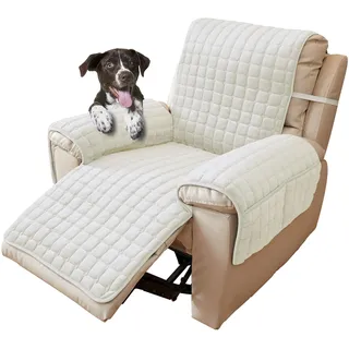 CFPLeHiYS Sesselschoner für Relaxsessel Sesselüberwurf mit Armlehne Sesselauflage Anti-Rutsch Fernsehsessel Schonbezug Sofa Armlehnenbezüge Sesselbezug für Haustieren Hund(Natur,1 Sitz (53 * 190cm))