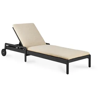 Ethnicraft Jack Gartenliege verstellbar mit Stoffauflage Teak 216x84 cm