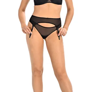 Teyli Strumpfhalter Damen - Strumpfgürtel für Damen aus Mesh - Strapsgürtel im Klassischen Schnitt - Sehen toll aus mit Garter Belt Stockings - Garter Suspender Belt (Schwarz, S)