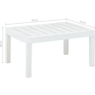 vidaXL Gartentisch 78 x 55 x 38 cm Weiß