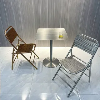 Gastronomiemöbel Edelstahl Bar Cafe Gewerblicher Bistrotisch Quadratischer Tisch 80x80x75cm