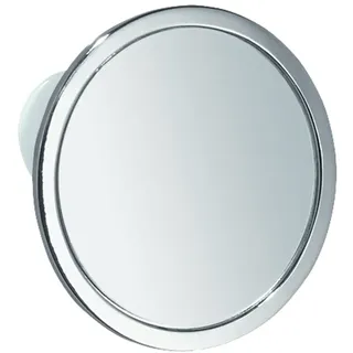 iDesign Runder Badspiegel mit Saugnapf, kleiner No-Fog Duschspiegel aus verchromtem Metall, praktisches Duschzubehör