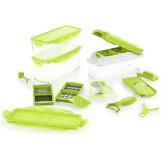 Genius Nicer Dicer Plus | 18 Teile | Kiwi | Alles-Schneider | Obst- und Gemüseschneider