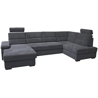 Cantus Wohnlandschaft , Anthrazit , Textil , Uni , Füllung: Schaumstoff , Ottomane links, U-Form , 319x183 cm , Made in Europe , Schlafen auf Sitzhöhe , Wohnzimmer, Sofas & Couches, Wohnlandschaften, Ecksofas mit Schlaffunktion