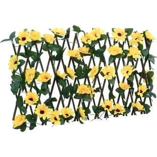 Rankgitter mit Künstlichem Efeu Erweiterbar Gelb 180x20 cm - Gelb