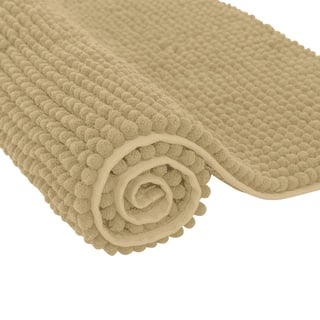 SU SUBRTEX Badvorleger, rutschfest, weich, kurz, Plüsch, Chenille, beige, 40×60cm