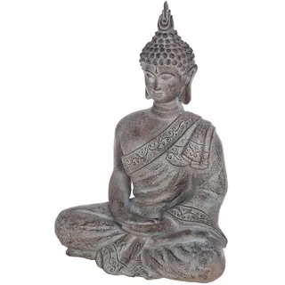 Gilde Figur Buddha - Höhe 68 cm - grau - Magnesia - Deko - Skulptur - Meditation - Garten - Wohnzimmer