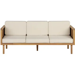 Beliani Gartensofa 179 x 76 x 65 cm Hellbraun/Beige