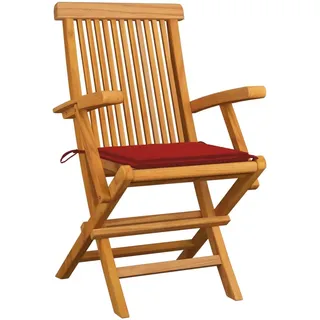 VidaXL 3065623, Terrasse, Gepolsterter Sitz, Teak, Rot, Polyester, 550 mm - Rot