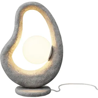 Tischleuchte Glas Beton Grau Schlafzimmer Wohnzimmer 38 cm G9 Nachttisch Lampe