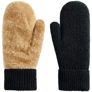 ZXTGBQ Handschuhe Damen Winter Warm Fäustlinge Strick Handschuhe Damen Warme Winterhandschuhe Wollhandschuhe Herbst Winter für Outdoor Sport Radfahren Skifahren