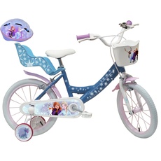 A.T.L.A.S. Mädchen Fahrrad 16 Zoll Kinder Eiskönigin/Frozen + Helm, blau/weiß, 16''