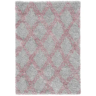 Xxxl Hochflorteppich , Rosa , Kunststoff , Streifen , rechteckig , 80x150 cm , Oeko-Tex® Standard 100 , für Fußbodenheizung geeignet, in verschiedenen Größen erhältlich, antistatisch, pflegeleicht, strapazierfähig , Teppiche Und Böden, Teppiche, Hochflorteppiche & Shaggys